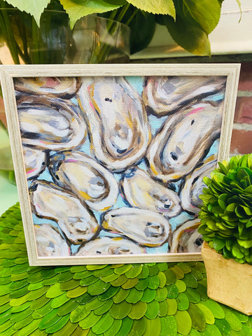 Oyster Bed Framed Canvas