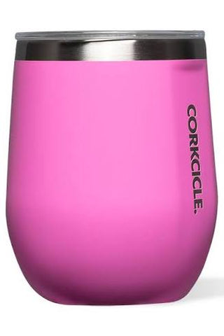 Classic Stemless Insulated Wine Tumbler | Miami Pink Gloss | 12oz