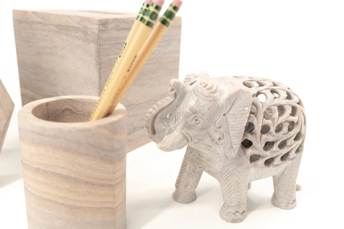 Hand Carved Marble Elephant