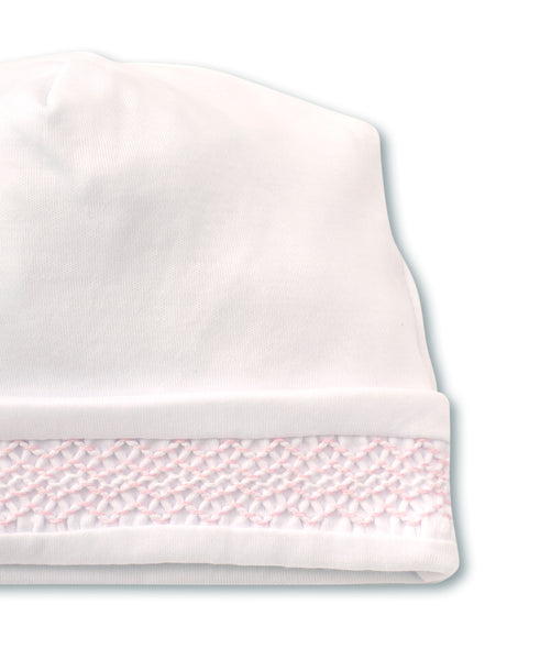 Hand Smocked CLB Charmed White/Pink Hat