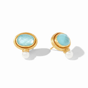 Simone Earring | Iridescent Bahamian Blue