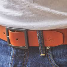 Light Brown Leather Belt - Smooth Effect