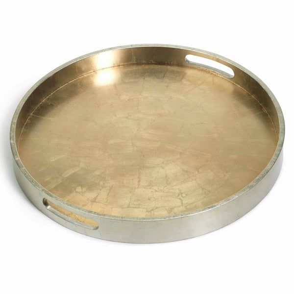 Round Antique Gold/Silver Serving Tray