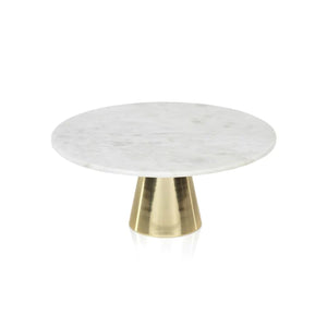 Marble Cake Stand on Gold Base