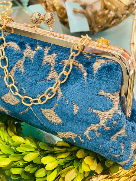 Trixie Lady Bag | Relaxed Blue Chenille Mosaic