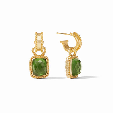 Marbella Hoop & Charm Earring | Iridescent Jade Green