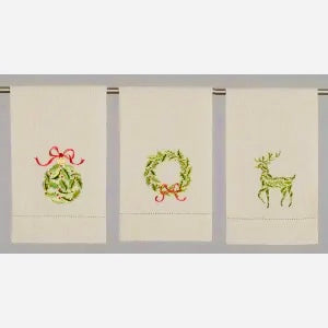 Holly Embroidered Fingertip Towel
