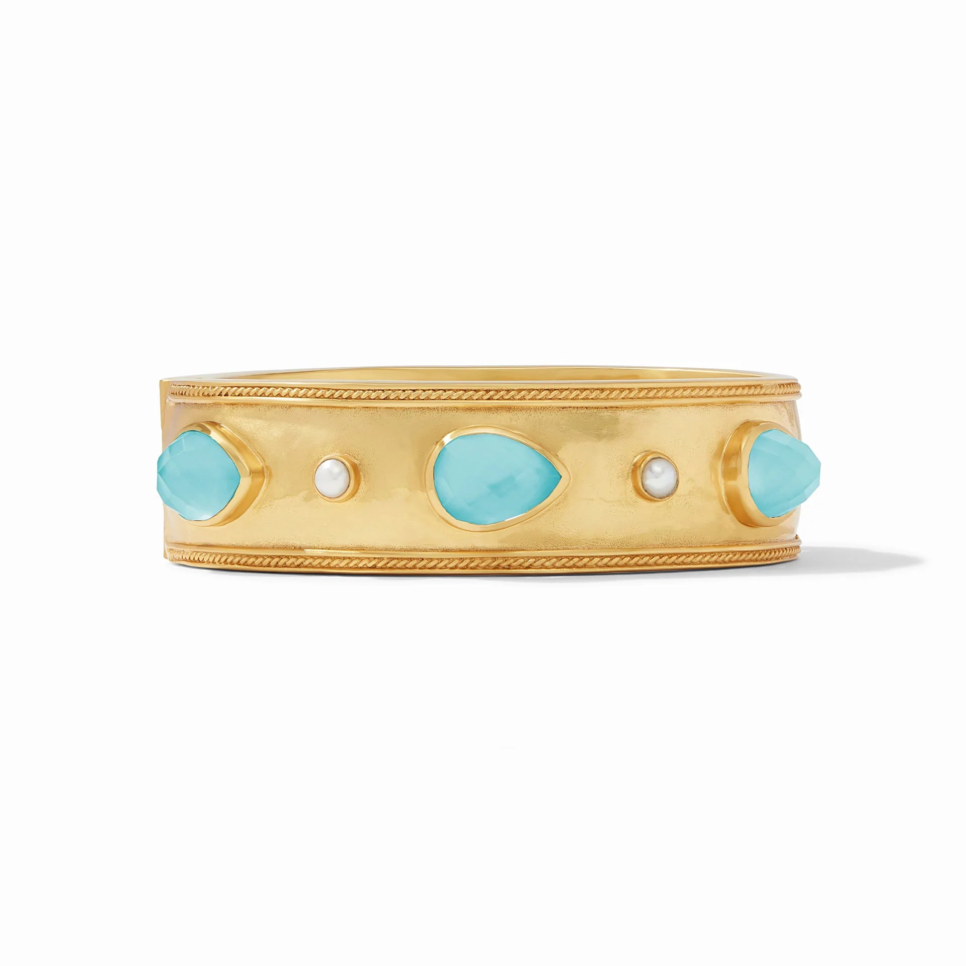 Cassis Statement Hinge Bangle | Iridescent Bahamian Blue