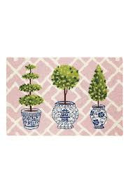Chinoiserie Topiary Hook Rug | Pink