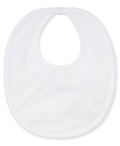 White/Light Blue Kissy Basics Bib