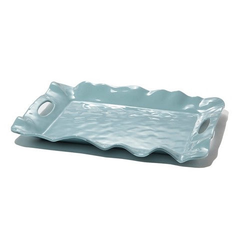 VIDA Havana Aqua Rectangular Tray with Handles