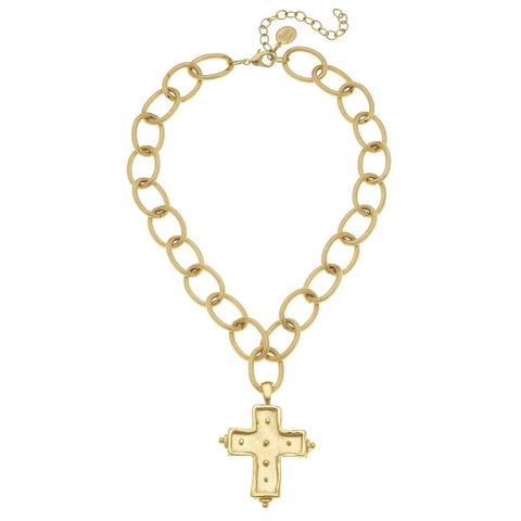 Dotted Cross Chain Necklace