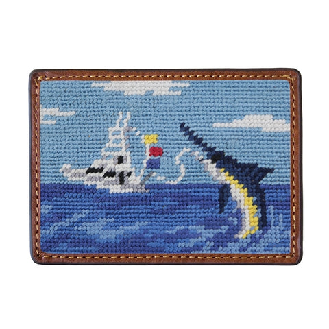 Offshore Needlepoint Card Wallet