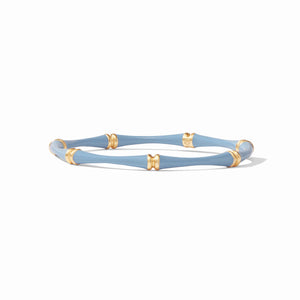 Bamboo Bangle | Chalcedony Blue Enamel