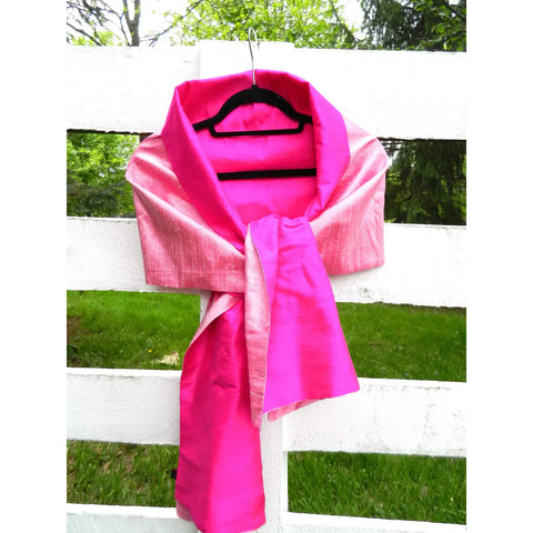 Sloane Silk Wrap | Fuchsia/Blush Pink