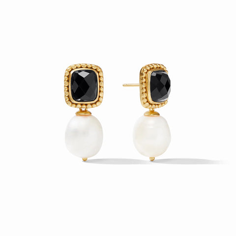 Marbella Earring | Obsidian Black and Freshwater Pearl