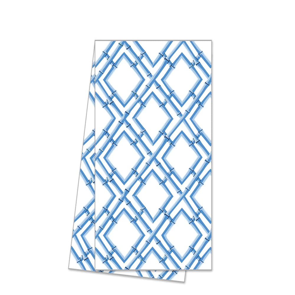 Cotton Tea Towel | China Blue Bamboo Trellis