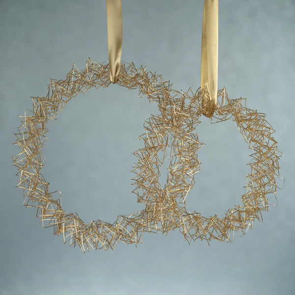 Gold Wire LED Wreath
