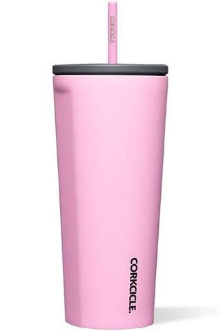 Cold Cup - Insulated Tumbler with Straw - Sun Soaked Pink - 24oz