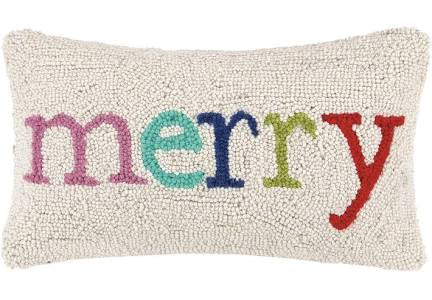 Merry Multi Christmas Hook Pillow