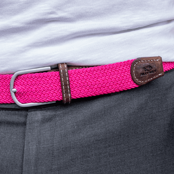 Fuchsia Pink - Woven Elastic Belt