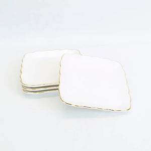 Ceramic Appetizer Plates with Gold Rim