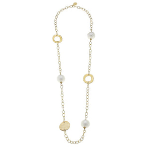 Cotton Pearl Circle Chain Necklace
